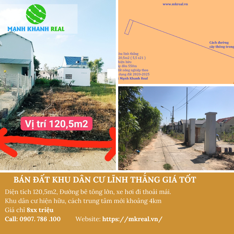 Bán đất nền khu dân cư lĩnh thắng